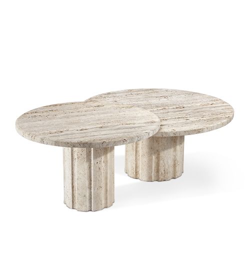 Amerigo Cocktail Table Set - Travertine