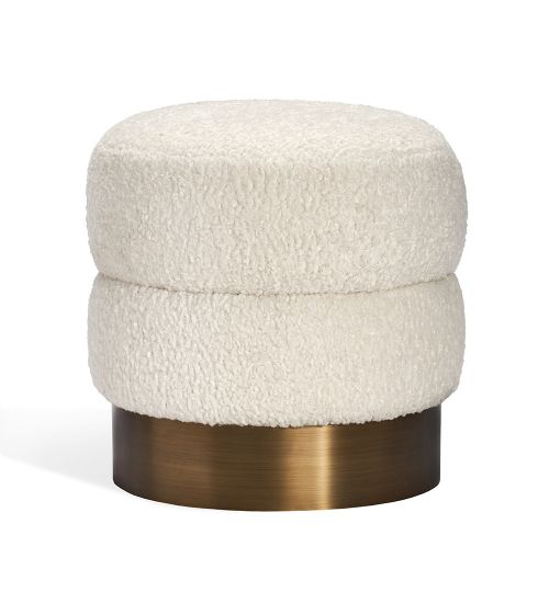 Charlize Stool - Faux Shearling/ Bronze