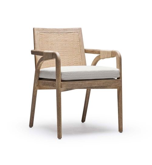 Delray Arm Chair - White Ceruse