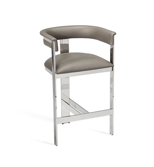 Darcy Counter Stool - Grey/ Nickel