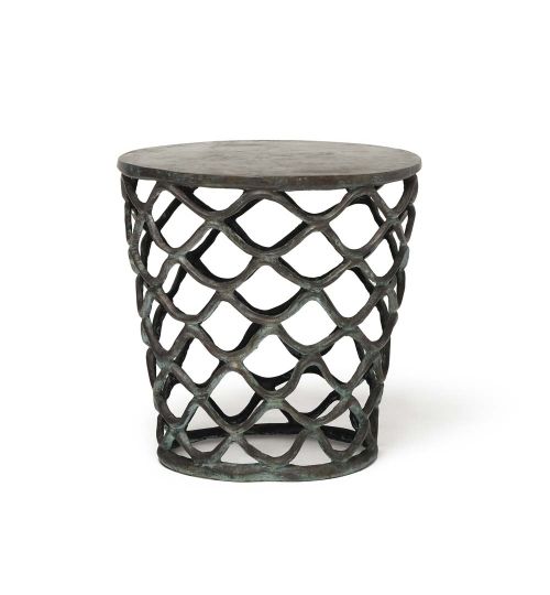 Lattice Accent Table - Verdigris