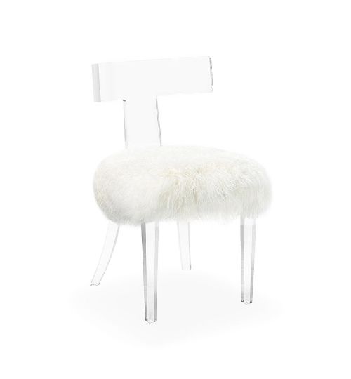 Tristan Klismos Chair - Ivory Sheepskin